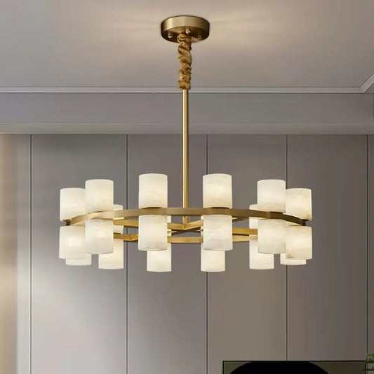 Alabaster Cylinder Chandelier
