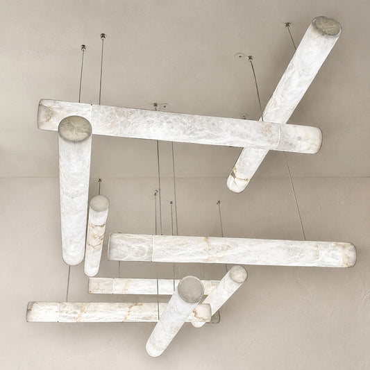 Alabaster Cylindrical Chandelier