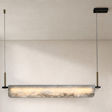 Alabaster Dining Linear Chandelier 39"