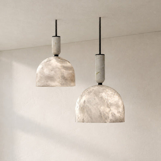 Alabaster Dome Pendant Light