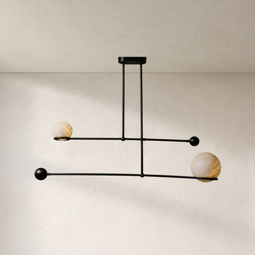 Alabaster Double Pendulum Chandelier