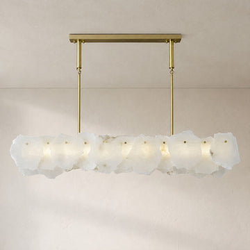 Alabaster Flakes Linear Chandelier -Rod