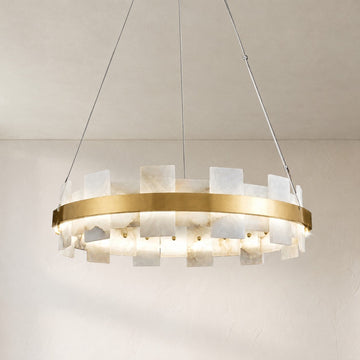 Alabaster Flakes Round/Oval Chandelier
