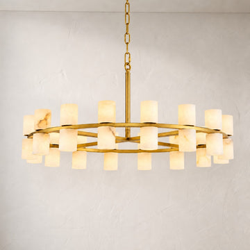 Alabaster Goblet Duo Ring Chandelier