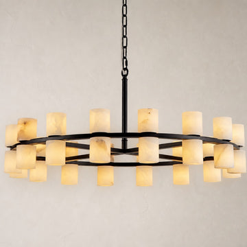 Alabaster Goblet Duo Tiered Pendant Light