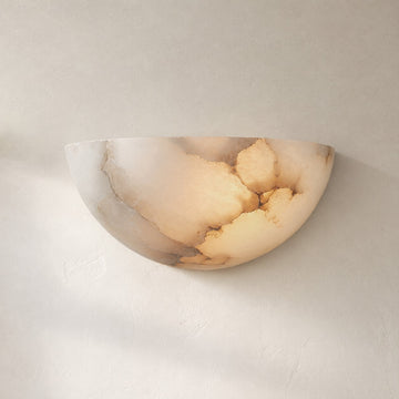 Alabaster Half-Moon Wall Sconce