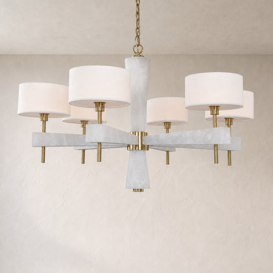Alabaster Radiance Six-Light Round Chandelier