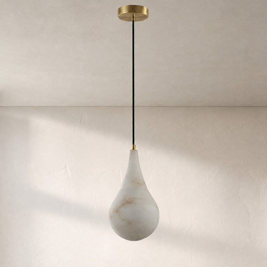 Alabaster Teardrop Single Pendant
