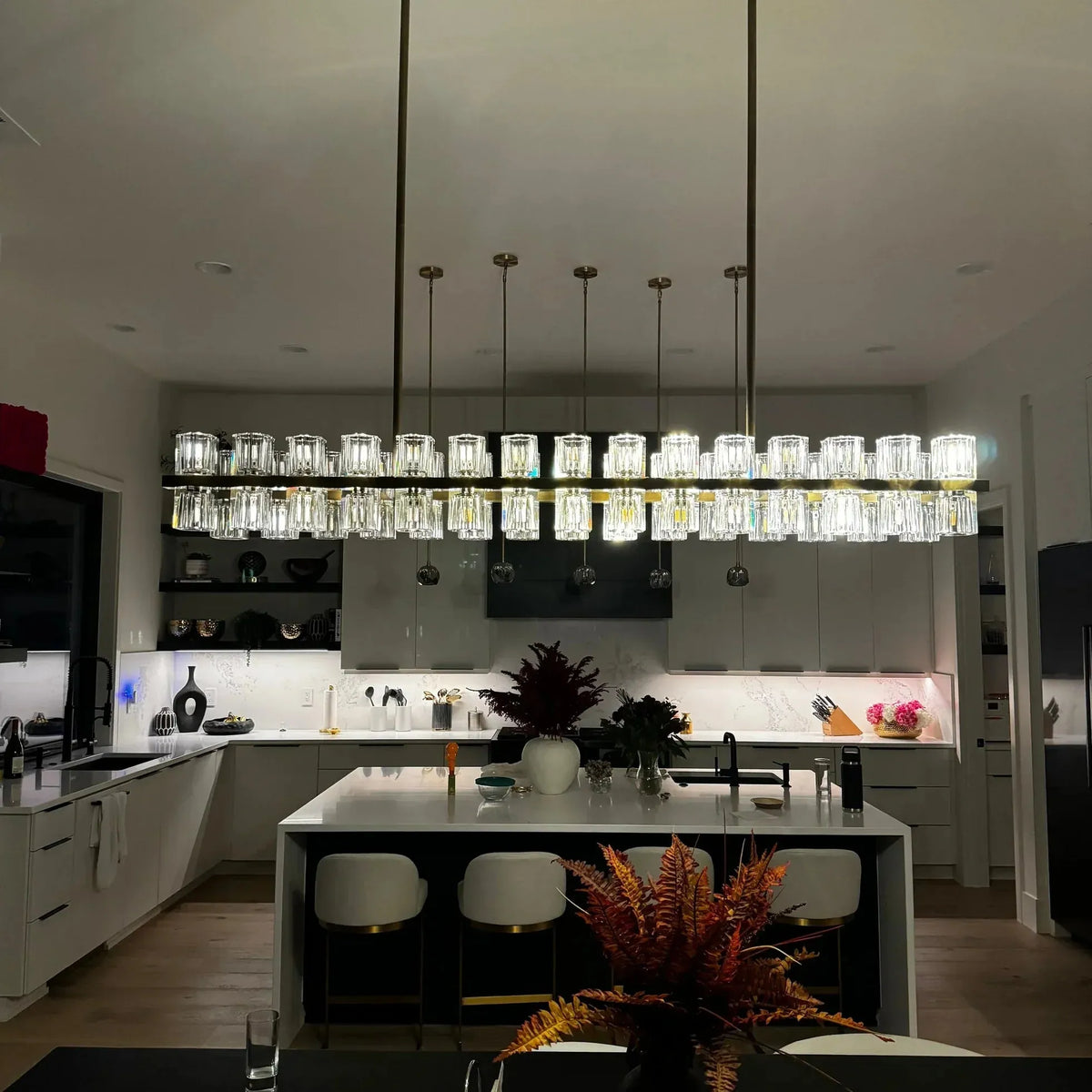 Arcachan Crystal Rectangular Chandelier 54'' 72"-