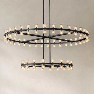 Arcachon Double-Tier Round Chandelier 60"