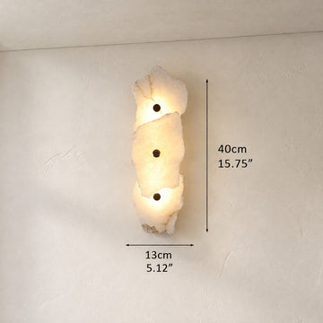 Art Decor Multiple Irregularity Shape LED Brass wall sconces White Alabaster Shade