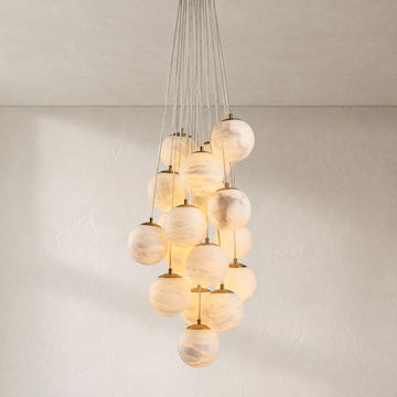 Aspen Alabaster 19 Light Chandelier 33.5"
