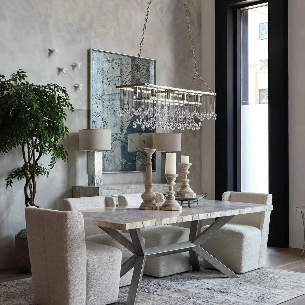 Aubrey Rectangular Chandelier 47''60'' - 47‘’Brass