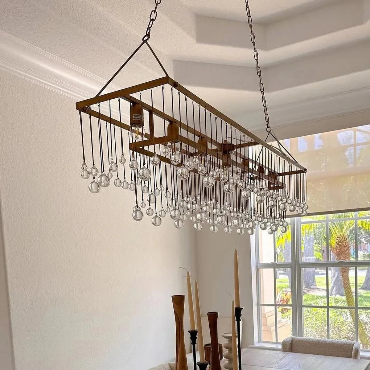 Aubrey Rectangular Chandelier 47''60'' - 47‘’Brass