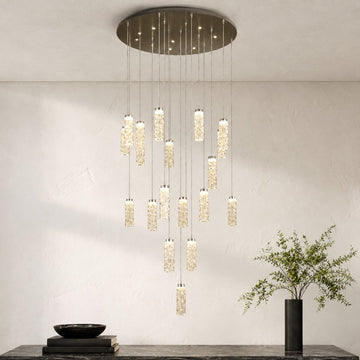 Bamboo Zen Tiered Cluster Pendant Light