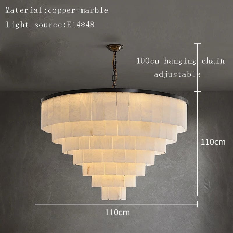 Black Copper Alabaster Chandelier