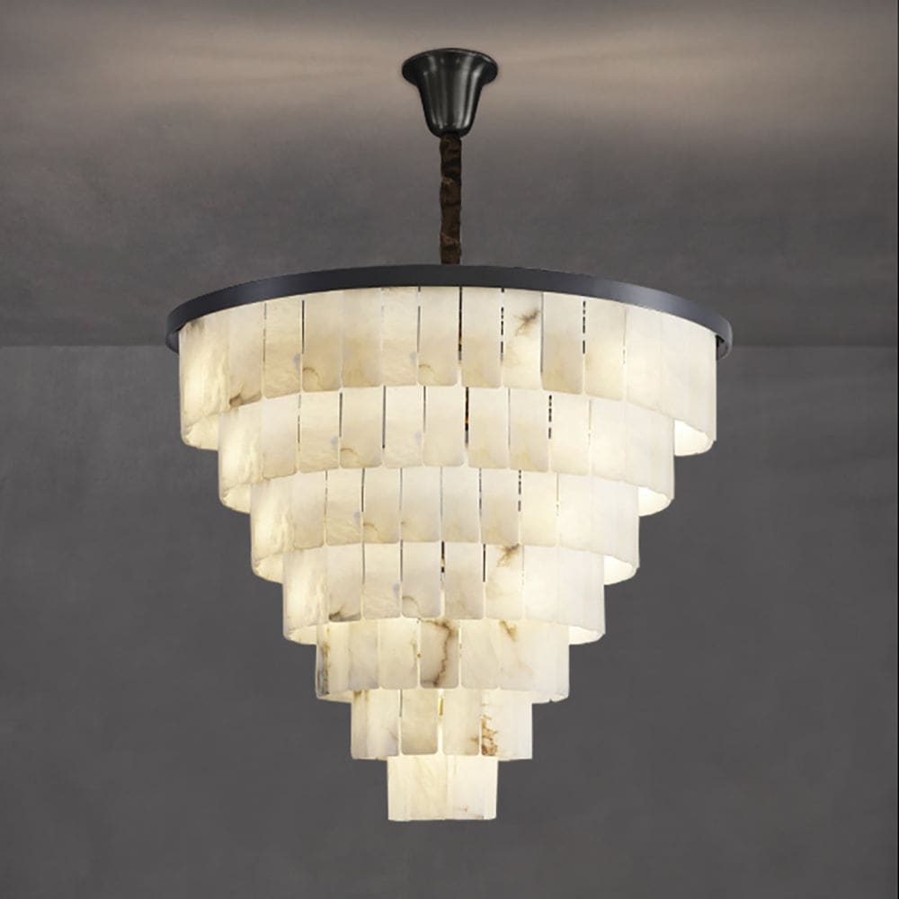 Black Copper Alabaster Chandelier