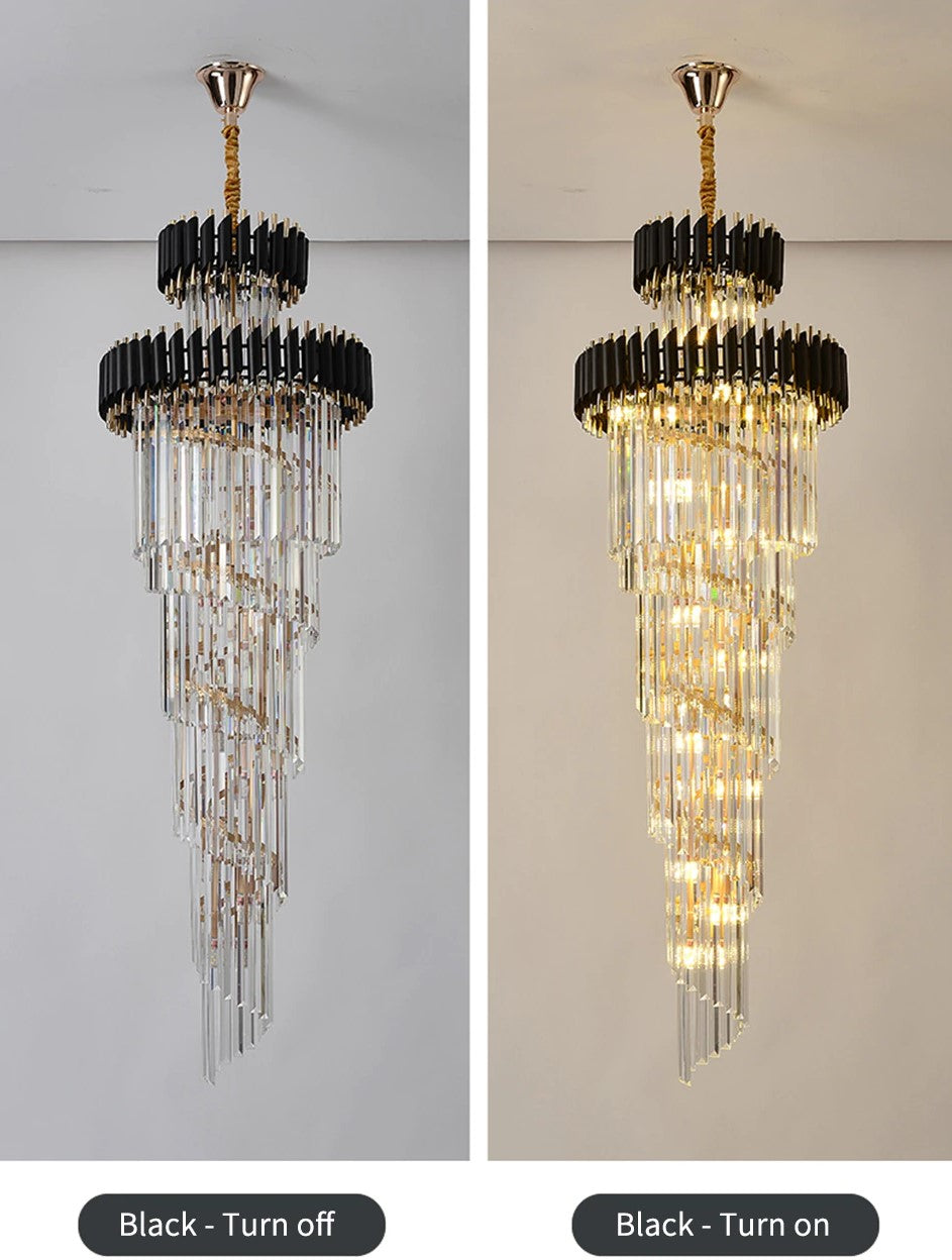 Lamer Lighting Grand Spiral Crystal Foyer Chandelier - Background Shot