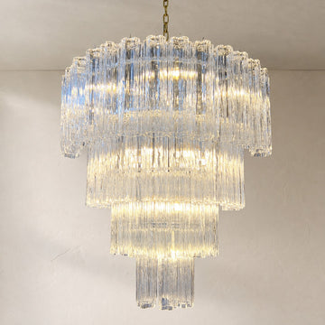 Blown Glass Tiered Chandelier