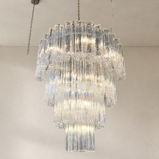 Blown Glass Tiered Chandelier