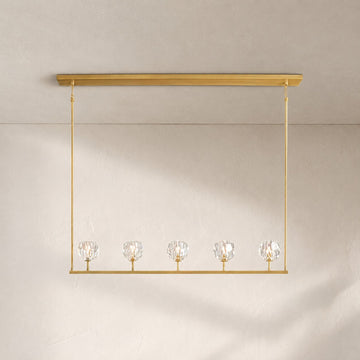 Bouble De Crystal Ball Linear Chandelier 48" 60"