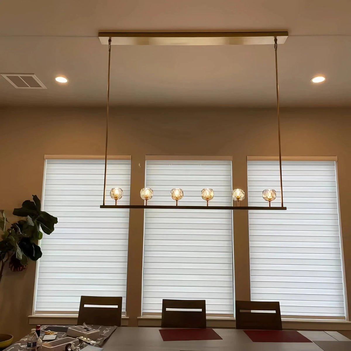 Bouble De Crystal Ball Linear Chandelier 48" 60"-Lamerlighting