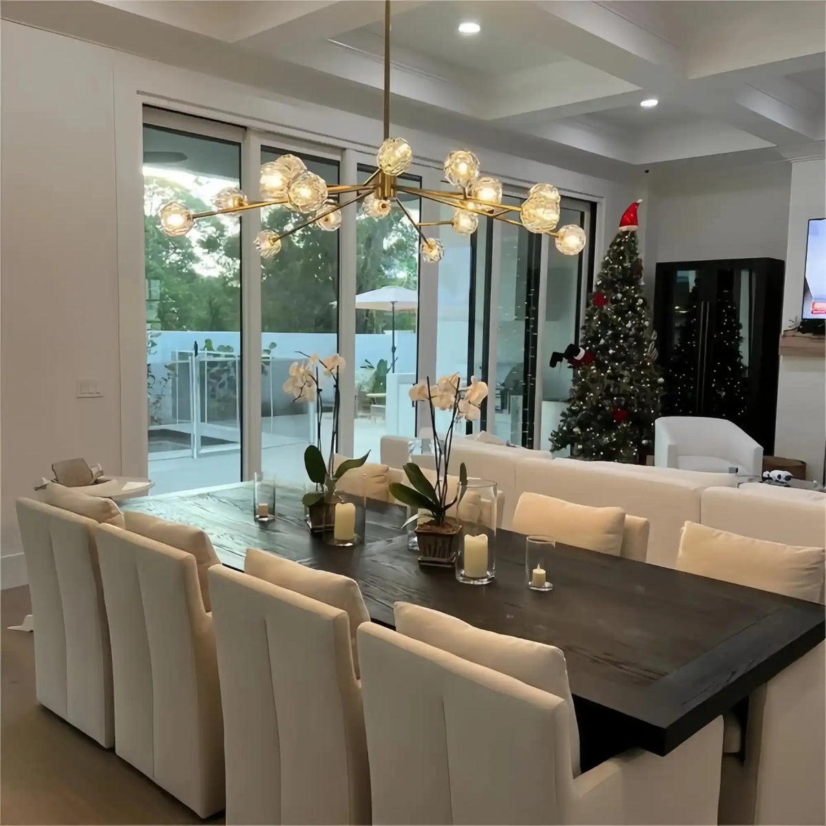 Bouble De Crystal Round Chandelier-Lamerlighting
