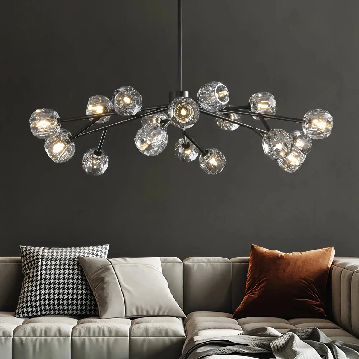 Bouble De Crystal Round Chandelier-Lamerlighting