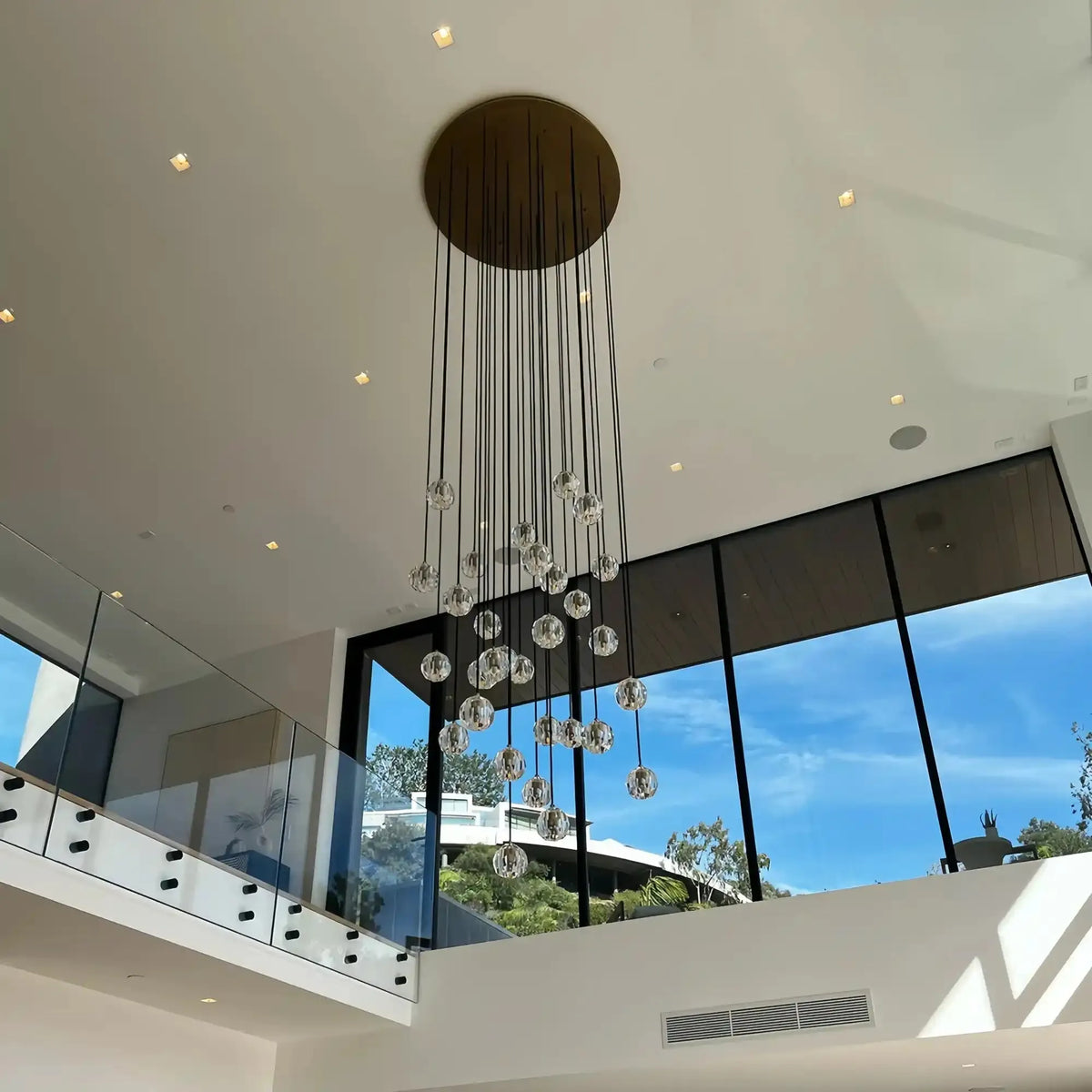 Bouble De Crystal Round Cluster Chandelier-Lamerlighting
