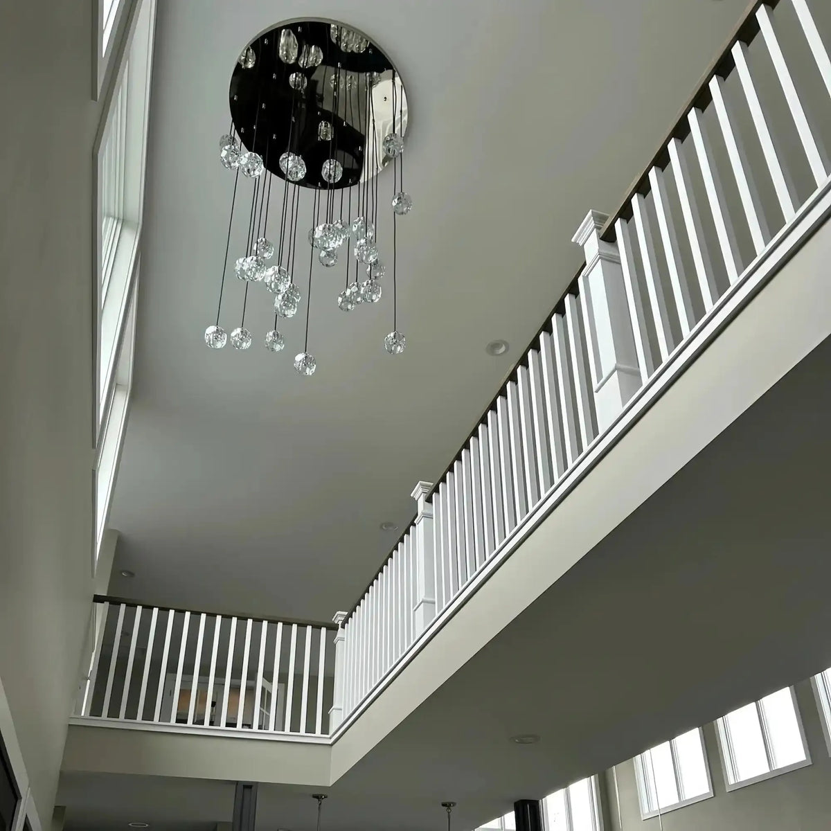 Bouble De Crystal Round Cluster Chandelier-Lamerlighting