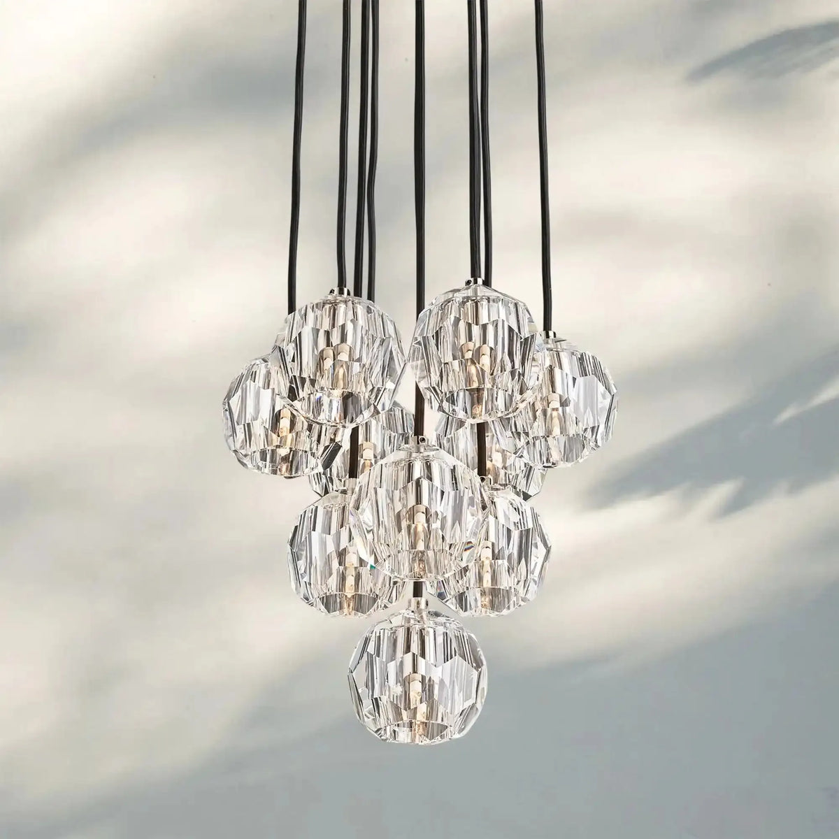 Bouble De Crystal Round Cluster Chandelier-Lamerlighting