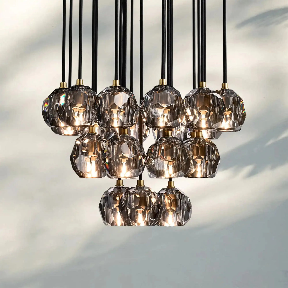 Bouble De Crystal Round Cluster Chandelier-Lamerlighting