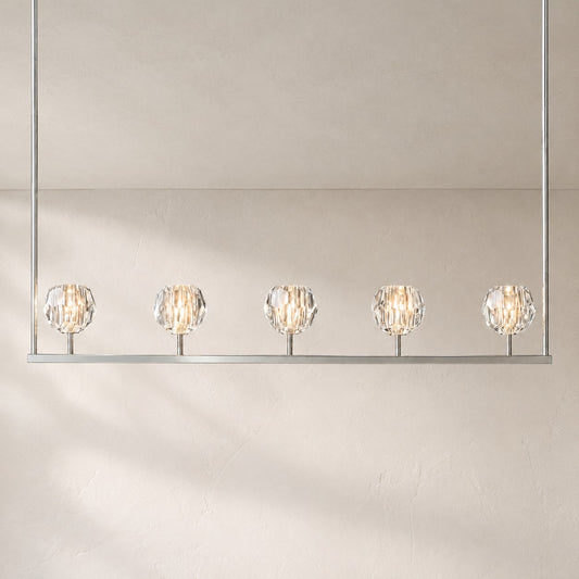Bouvelle de Cristal Glass Linear Chandelier 48"