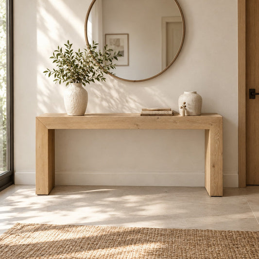 Waterfall Edge Solid Oak Hallway Table
