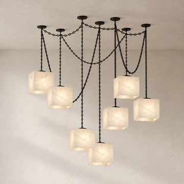 Cascade Chain Cube Chandelier
