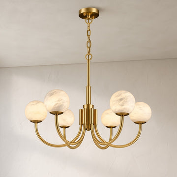 Celestial Alabaster Brass Chandelier