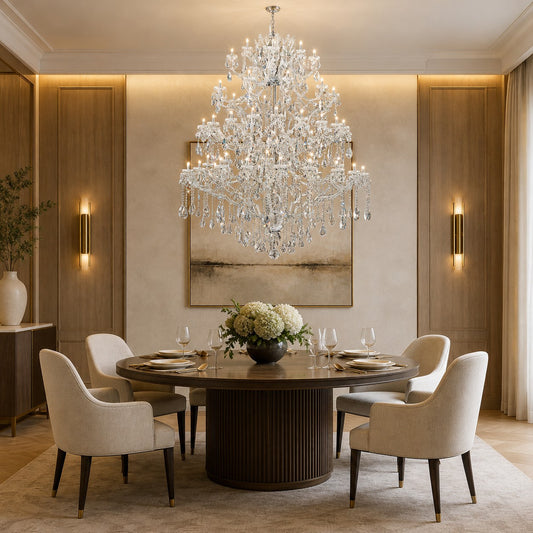 Chrome maria theresa chandelier with full lead crystal