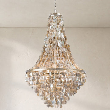 Coastal Capiz Shell 6-Light Pendant Light, 25.5 inch