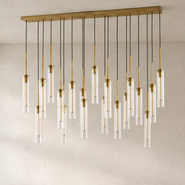 Colleena Linear Chandelier Fluted Glass