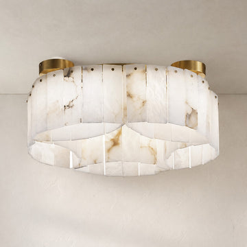 Contemporary Alabaster Flush Mount Ceiling Lamp