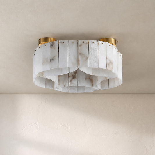 Contemporary Alabaster Flush Mount Ceiling Lamp