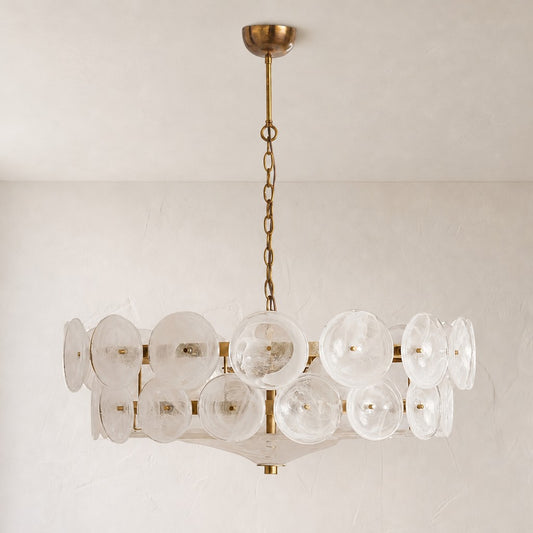 Contemporary Amber Murano Glass Chandelier, 23.6"