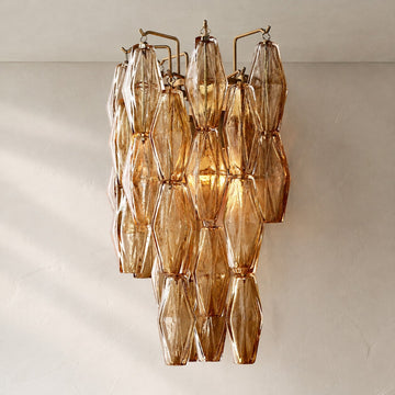 Contemporary Bronze Smoke Glass 2-Light Wall Sconce, 20 Inch