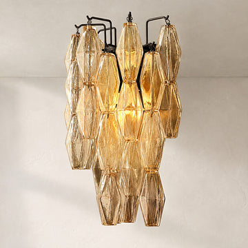 Contemporary Burnished Brass Clear Glass 2-Light Wall Sconce, 19.5 Inch
