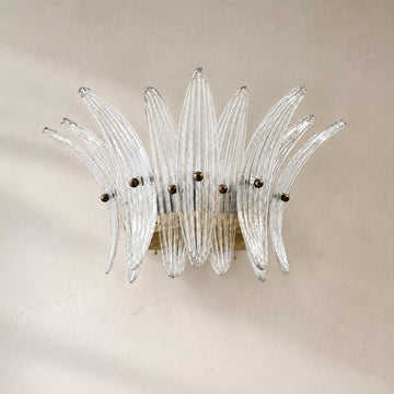 Contemporary Clear Glass Wall Sconce, 18 inch