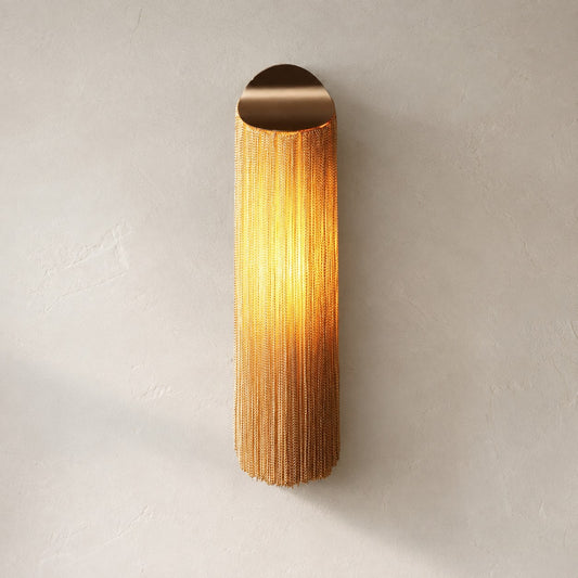 Contemporary Gold Aluminum Chain Wall Sconce