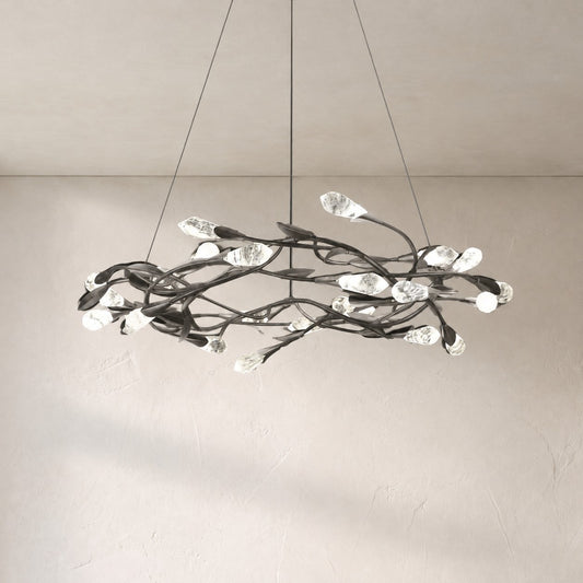 Crystal Blossom Linear Chandelier