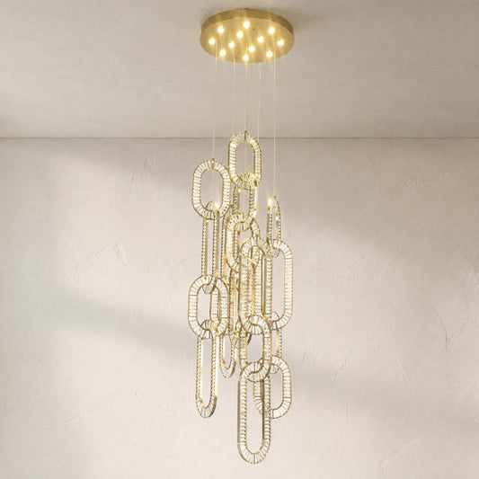 Crystal Chain Cluster Chandelier