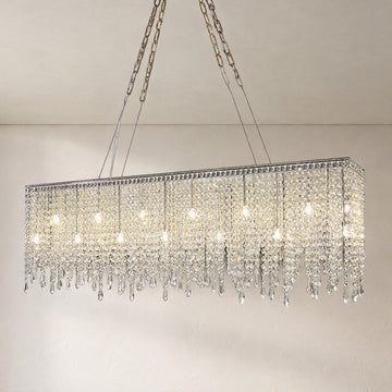 Crystal Fringe Rectangular Chandelier