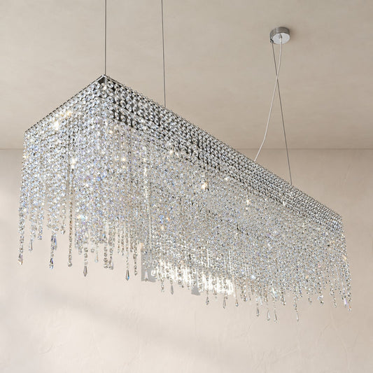 Crystal Fringe Rectangular Chandelier
